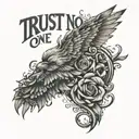 Trust no one tattoo design idea