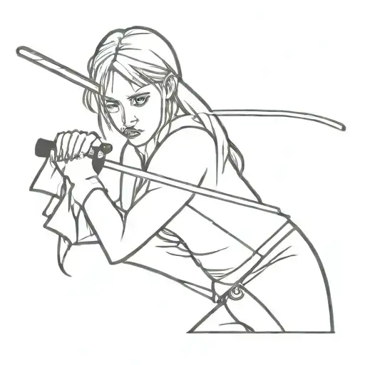 kill bill the bride character tattoo design idea