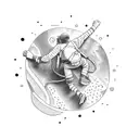 A guy that is climbing to get knowledge  tattoo design idea