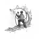 A guy that is climbing to get knowledge  tattoo design idea