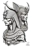 seth Egyptian god and ra egyptian god tattoo design idea