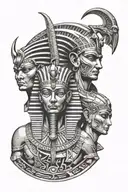 seth Egyptian god and ra egyptian god tattoo design idea