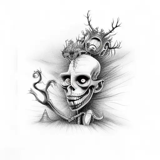 tim burton theme tattoo design idea