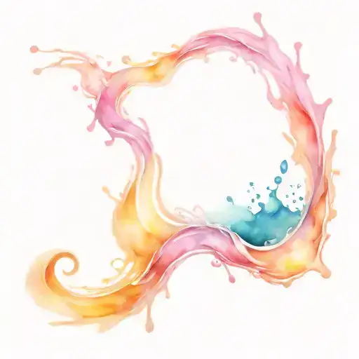 water splash with sunrise tattoo design idea