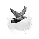 bicep raven with Maryland and Baltimore theme black and white tattoo design idea