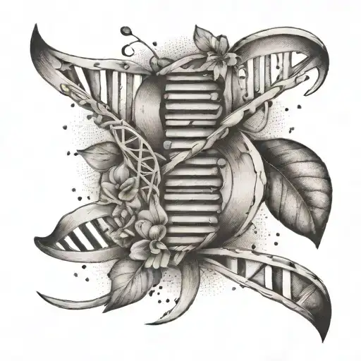 A tattoo of a DNA strand forming the word 'family', symbolizing the unbreakable bond between siblings tattoo design idea
