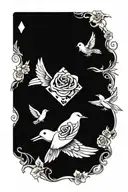 dice card dove rose money tattoo design idea