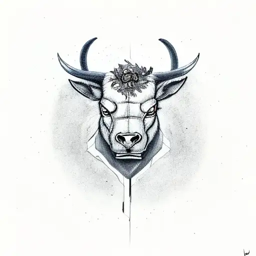 Minotaur looking at the sky tattoo design idea