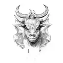 Full body minotaur tattoo design idea