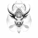 Full body minotaur tattoo design idea