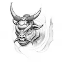 Full body minotaur tattoo design idea