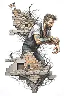 "but it was only a fantasy.  the wall was too high, as you can see. no matter how he tried,  he could not break free." tattoo design idea