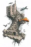 "but it was only a fantasy.  the wall was too high, as you can see. no matter how he tried,  he could not break free." tattoo design idea