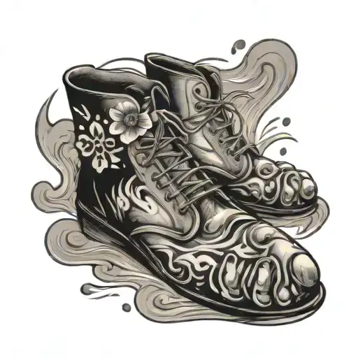 foot print and Luca tattoo design idea