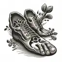 foot print and Luca tattoo design idea
