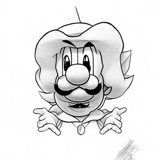 luigi with autism star tattoo design idea