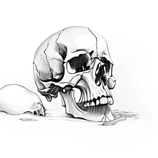 A Skull crying  tattoo design idea