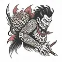 A traditional Japanese tattoo design inspired by the Yakuza video game series, with a mix of traditional motifs and modern elements tattoo design idea