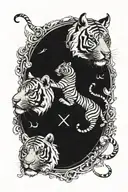 tiger and taurus sign tattoo design idea