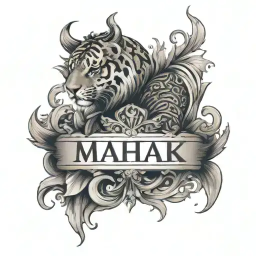 Mahak name tattoo design idea