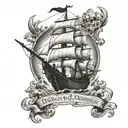 devil pirateship  tattoo design idea