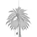 A minimalist palm tree with delicate lines tattoo design idea