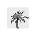 A minimalist palm tree with delicate lines tattoo design idea