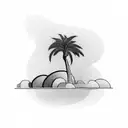 A minimalist palm tree with delicate lines tattoo design idea