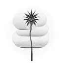 A minimalist palm tree with delicate lines tattoo design idea