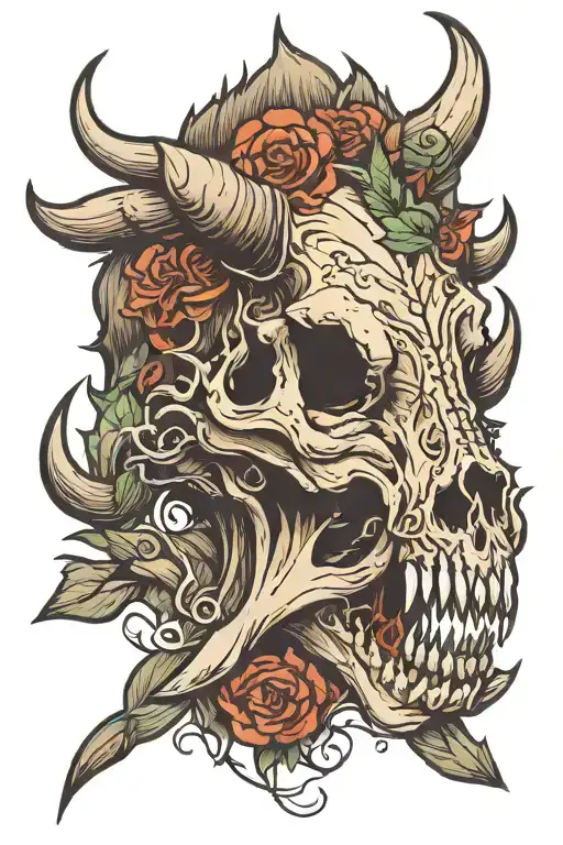 boar skull tattoo design idea