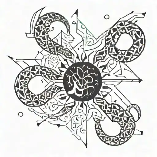 Scorpio Aquarius tattoo design idea