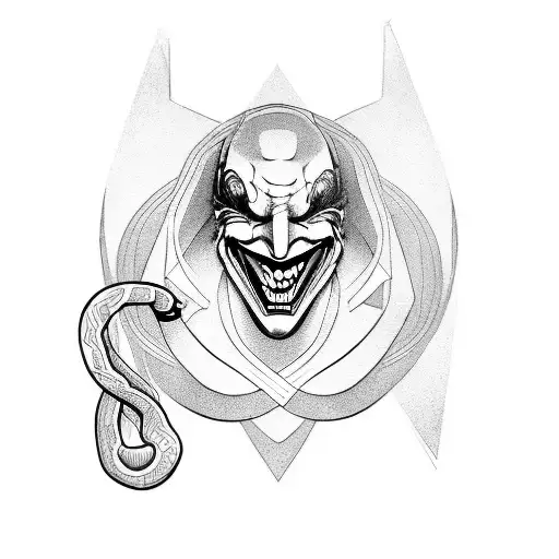 joker, snake tattoo design idea
