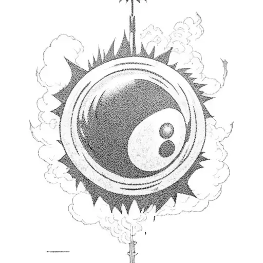 goku shooting kameha-meha at death star tattoo design idea