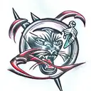 Panther dagger  tattoo design idea