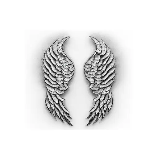 Angel wings, mixed with robotic wings tattoo design idea