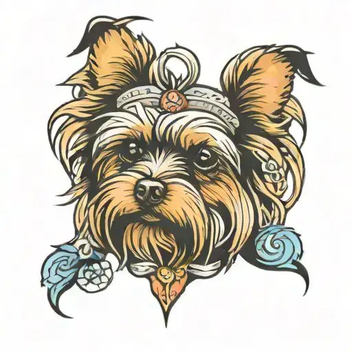 Yorkie dog tattoo design idea