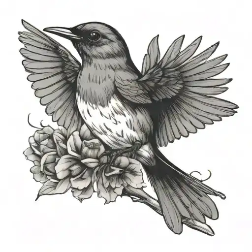 flying robin tattoo design idea