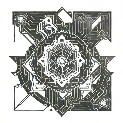 ghost ın the shell pattern tattoo design idea