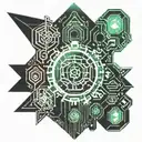ghost ın the shell pattern tattoo design idea