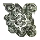 ghost ın the shell pattern tattoo design idea