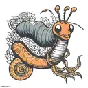 ant riding a slug tattoo design idea