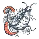 ant riding a slug tattoo design idea