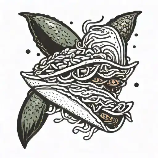 authentic party taco and avocado  tattoo design idea