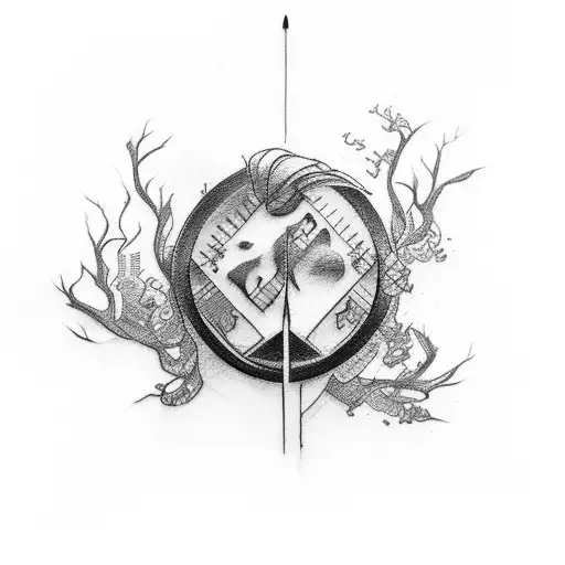 Artistic tools (pencils, brushes, paint tubes) tattoo design idea