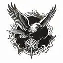  thunderbird with lightning tattoo design idea