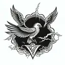  thunderbird with lightning tattoo design idea