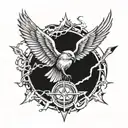  thunderbird with lightning tattoo design idea