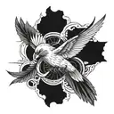 Realistic thunderbird  tattoo design idea