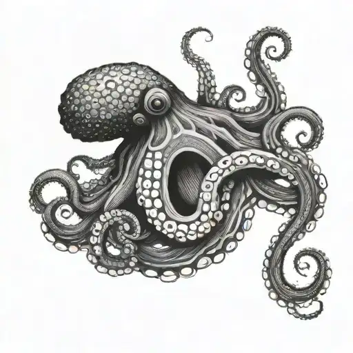 octopus wrapping its tentacles tattoo design idea