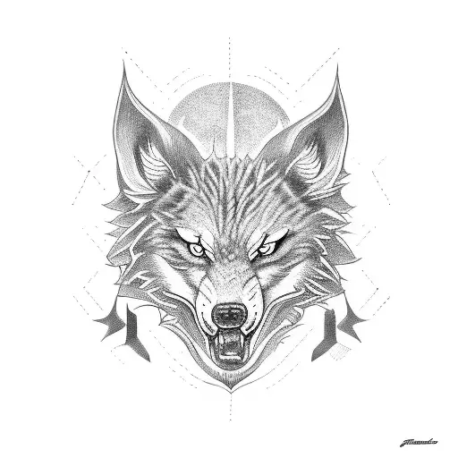 hati and skoll tattoo design idea